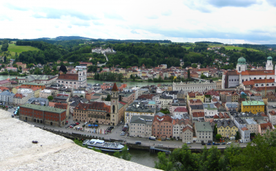 Panoramic of Passau (City of 3 Rivers), Germany. Photo via Flickr:Brian Burger