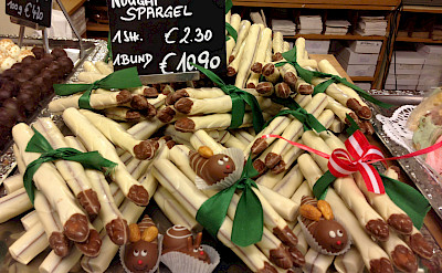 White asparagus chocolates in Vienna, Austria. Photo via Flickr:Andrew Nash
