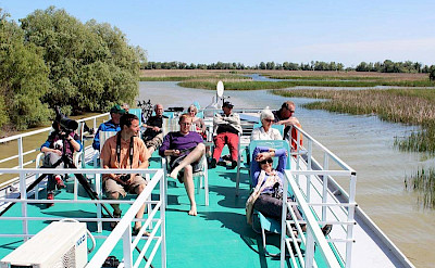 Relaxing on the boat/floating hotel on the Danube Delta, Tulcea County, Romania. 
