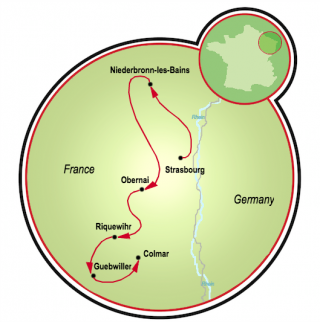 Alsace Road Bike Tour Map