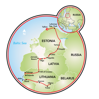 Cycling in the Baltics - Tallinn to Vilnius Map