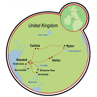 Hadrian’s Wall and the English Lake District Map
