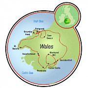 South Wales - The Region of Pembrokeshire Map