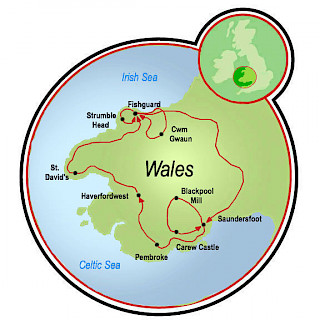 South Wales-The Region of Pembrokeshire Map
