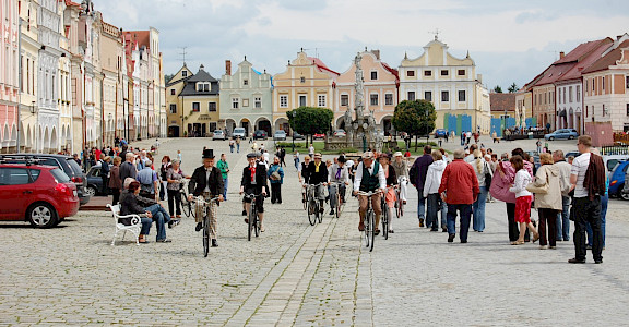 Local costume bike race of sorts in Telc, Czech Republic. Flickr:Rafael Robles