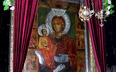 Three-Handed Virgin at Troyan Monastery in Troyan, Bulgaria. CC:Psy guy
