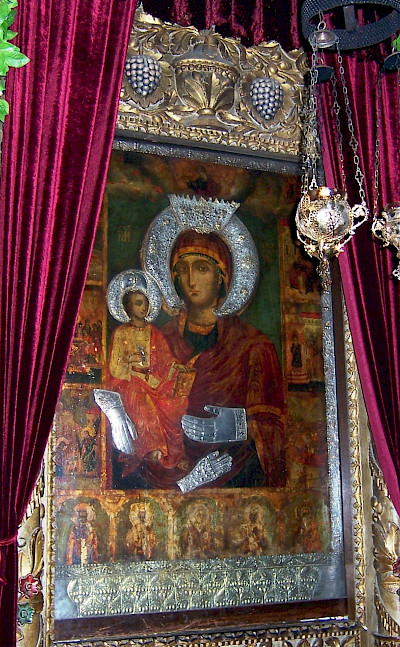 Three-Handed Virgin at Troyan Monastery in Troyan, Bulgaria. CC:Psy guy