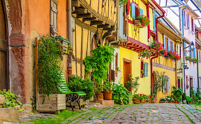 Eguisheim in Alsace, France is a gorgeous town. Flickr:Kiefer 