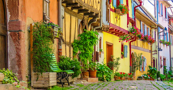 Eguisheim in Alsace, France is a gorgeous town. Flickr:Kiefer 48.042123, 7.309591