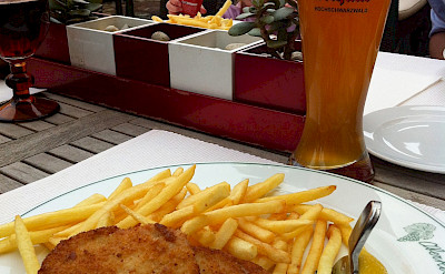 Schnitzel und Hefeweizen in Freiburg-im-Breisgau, Germany. Flickr:Jeremy Keith