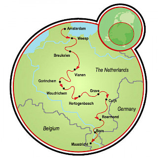 Amsterdam to Maastricht Map