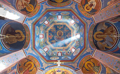 Ceiling of St Peter's Cathedral at Vysolopetrovsky Monastery, Moscow, Russia. Creative Commons:Даниил Африн