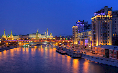 Volga River to the Kremlin in Moscow, Russia. Flickr:Pavel Kazachkov