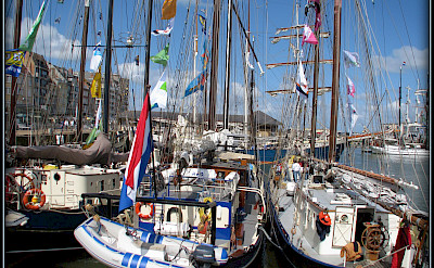 Ships in harbor in Ostende (also Oostende), West Flanders, Belgium. Flickr:sophie