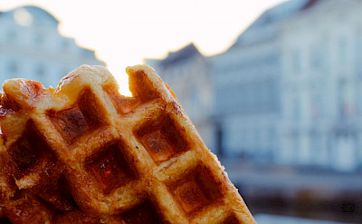 Belgian waffles will fuel the bike ride in Belgium. Flickr:Filip Deblaere