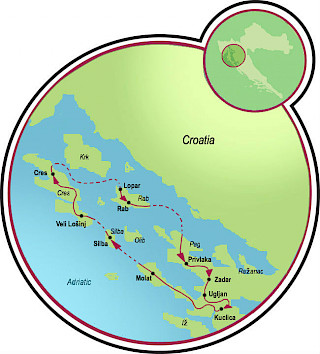 Along the Dalmatian Coast Map