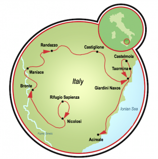 Etna, Taormina, and the Ionian Sea Map