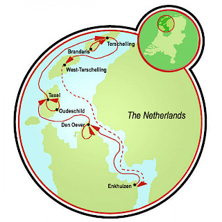 Bike and Sail the Frisian Sea Map