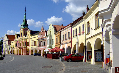 Peach Square in Melnik, Czech Republic. Wikimedia Commons:Leonce49