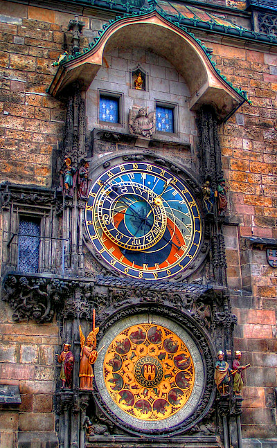 Astronomical Clock in Old Town Square in Prague, Czech Republic. Flickr:Traveltipy
