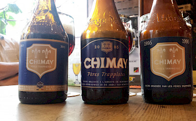 Chimay is a popular Trappist beer in Belgium. Flickr:Bernt Rostad