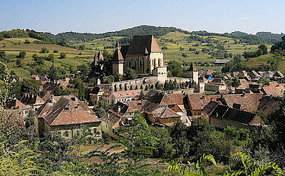 View of the fortified church in the village of Biertan, Romania. Photo via Flickr:Guillaume Baviere
