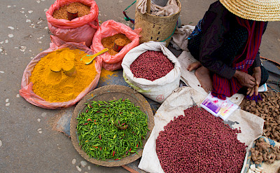 Market Day spices in Kalaw, Myanmar. Photo via Flickr:Shaun Dunphy