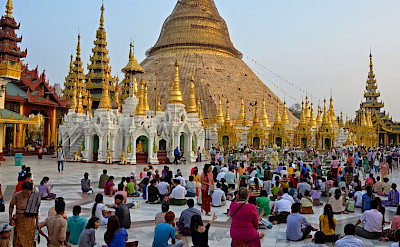 The Buddhist Shwedagon Pagoda is considered the most sacred in Myanmar. It sits on Singuttara Hill, Yangon. Photo by Tim Manning