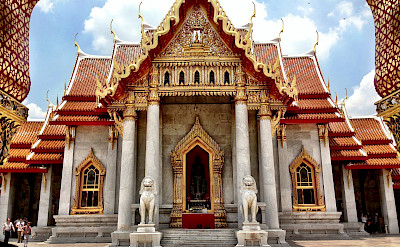Marble temple in Bangkok, Thailand. Photo via Flickr:Karl Baron
