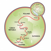 Morávia -República Tcheca, Polônia, Áustria Mapa