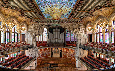 Palace of Catalan Music in Barcelona, Catalonia, Spain. Photo by Hied Duc Tram