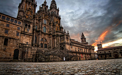 Santiago de Compostela Cathedral on the Square of Obradoiro in Spain. Flickr:Feans 42.880624, -8.544491