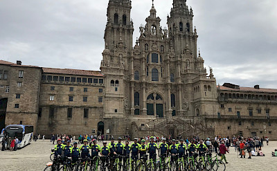 TripSite group in front of the Cathedral of Santiago de Compostela in Spain. ©Ermelindo Rezende.
