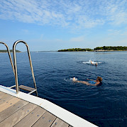 Swimming Platform on the Melody - Bike & Boat Tours