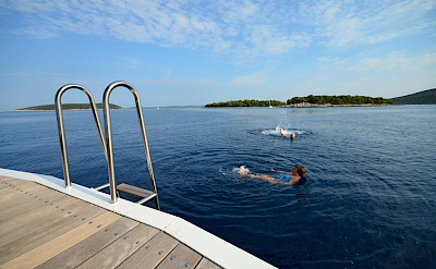 Swimming Platform on the Melody - Bike & Boat Tours