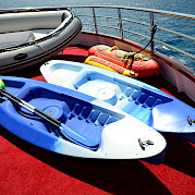 Kayaks on the Melody - Bike & Boat Tours