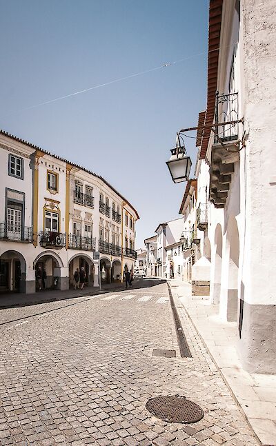 The cobblestone streets of Evora. unsplash:frank-nurnberger