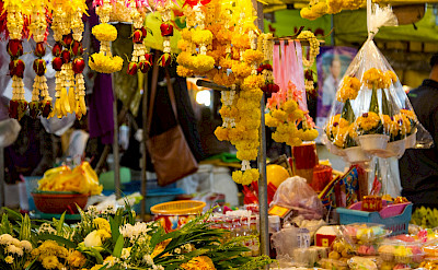 Garlands for sale in Rayong, Thailand. Flickr:Johan Fantenberg