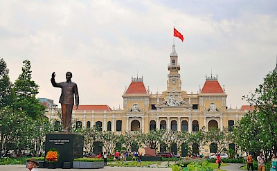 Statue of Ho Chi Minh in Ho Chi Minh City, Vietnam bike tour. Unsplash@Suzi Kim