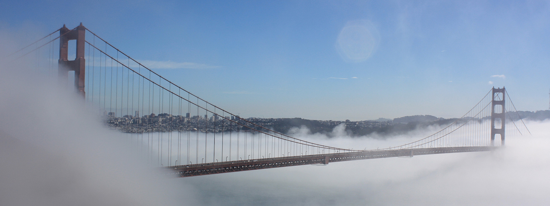 A misty view of the Golden Gate Bridge - photo via Flickr: Mark Gunn