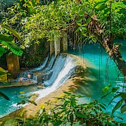 Island Hopping in the Philippines - Waterfall in Cebu, Philippines. Unsplash@Toa Heftiba