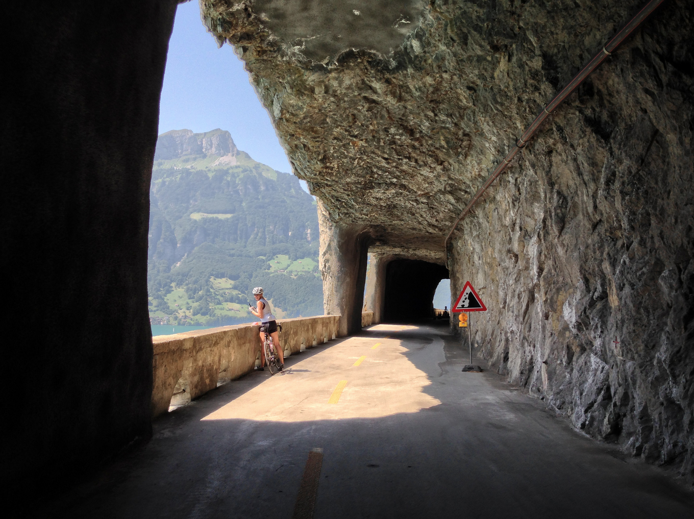 Bike path Lake Lucerne, Switzerland.
