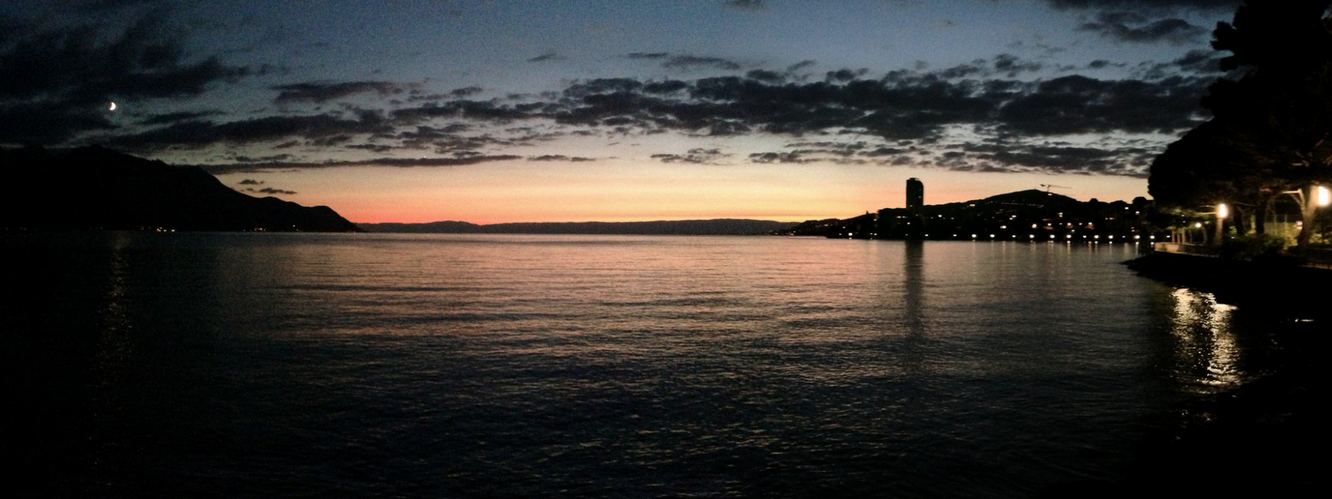 Sunset Lake Geneva, Switzerland