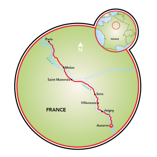 Auxerre to Paris & Paris to Auxerre Map