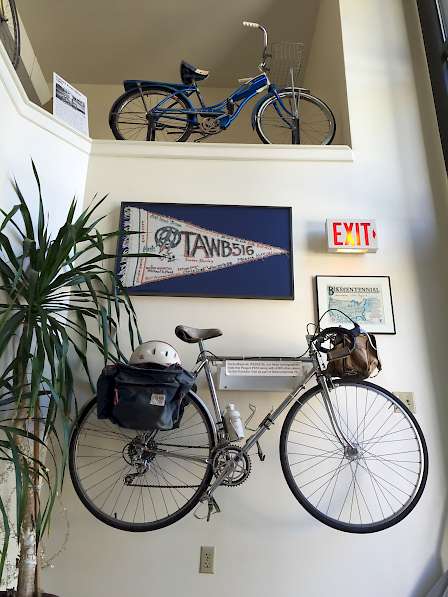 Old bikes in Adventure Cycling Associate lobby
