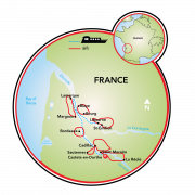 Bordeaux - Châteaux, Rivers & Wine Map