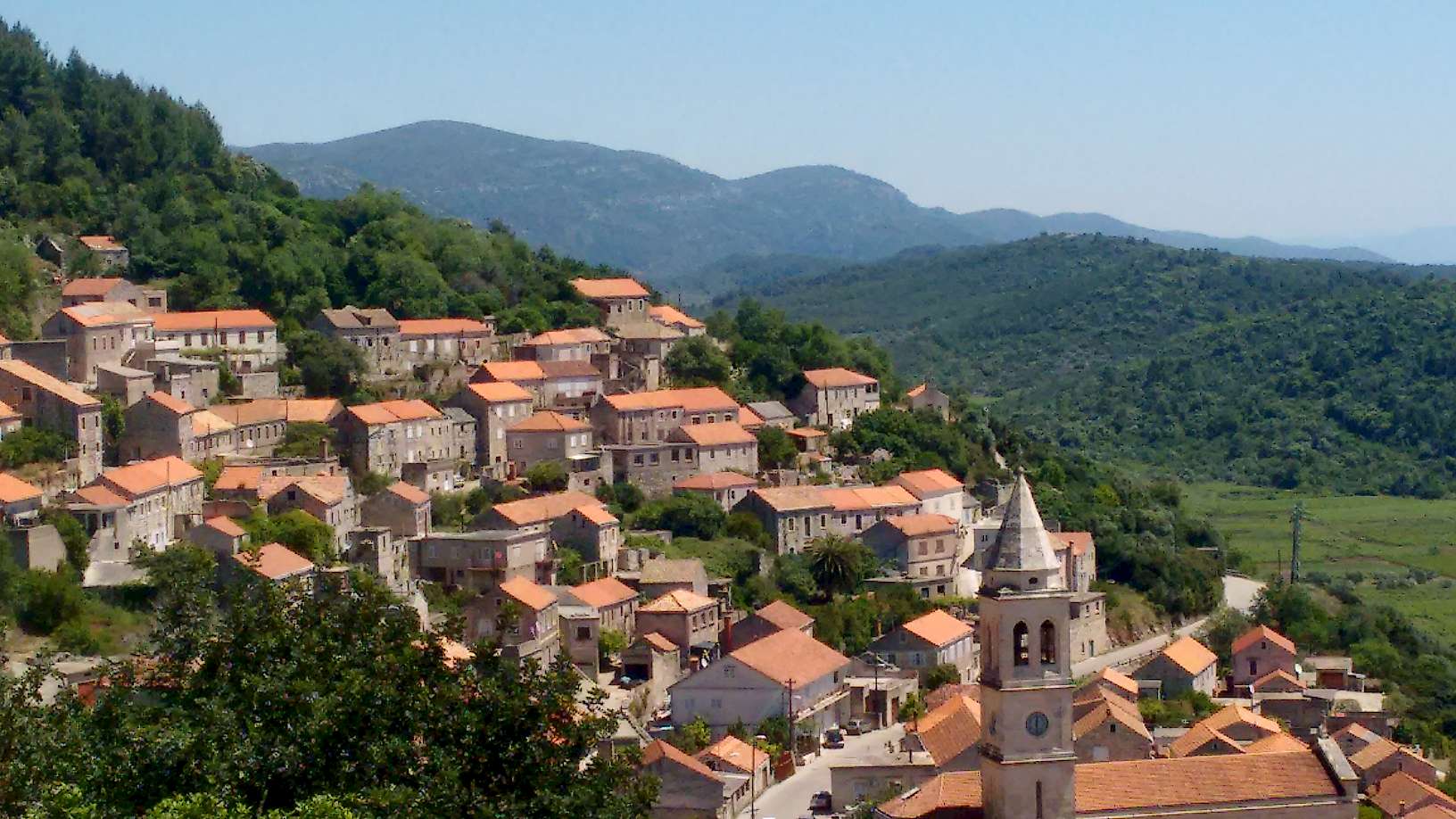 Overlooking the city of Ston, Croatia.