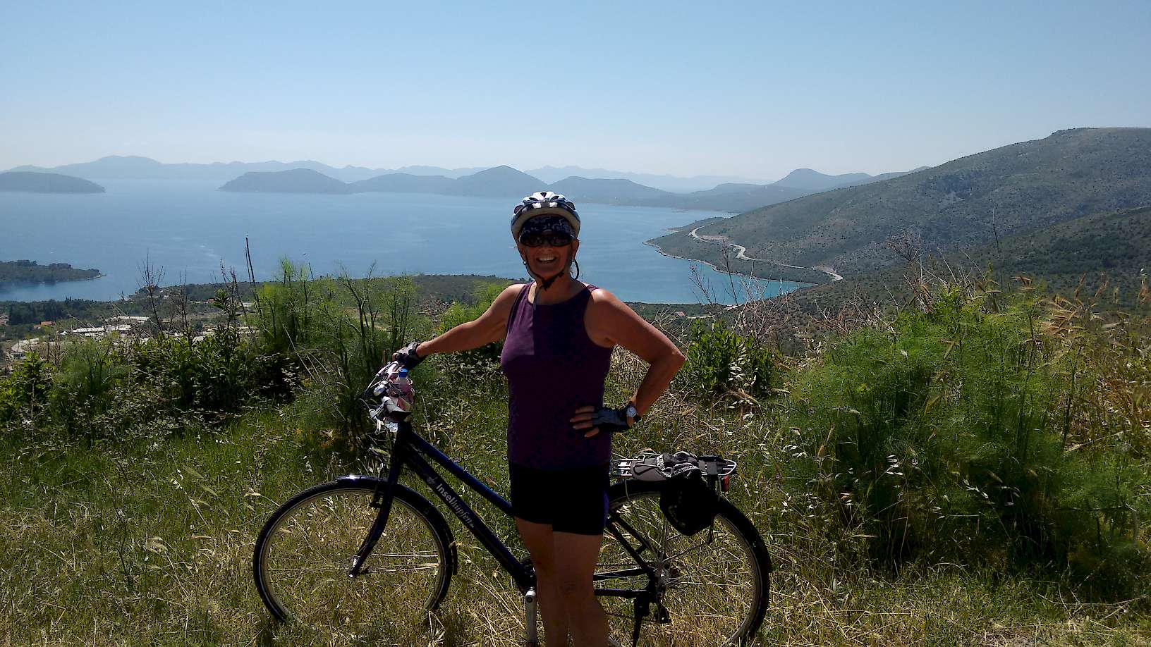 Beth posing for a picture overlooking the Adriatic Sea.