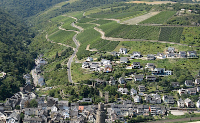 View of Oberwesel and the vineyards on the Rhine River hilltops. Flickr:m.prinke