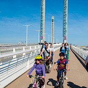 Biking over the new bridge in Bordeaux - Bordeaux | Bike & Boat Tours